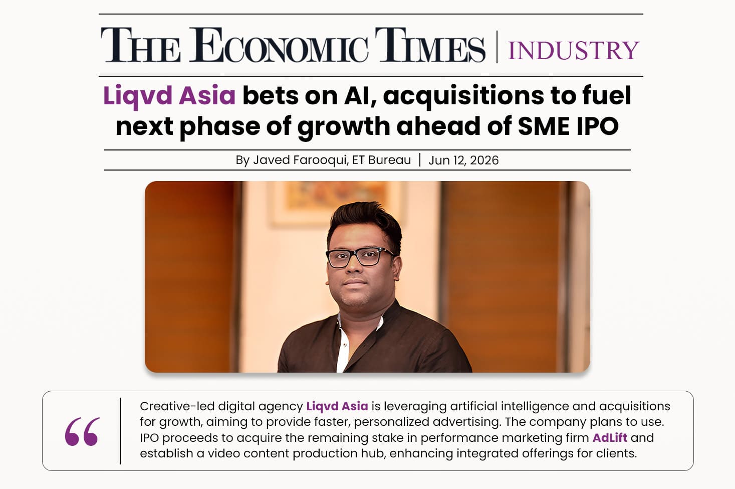 Liqvd Asia bets on AI, acquisitions to fuel next phase of growth ahead of SME IPO.